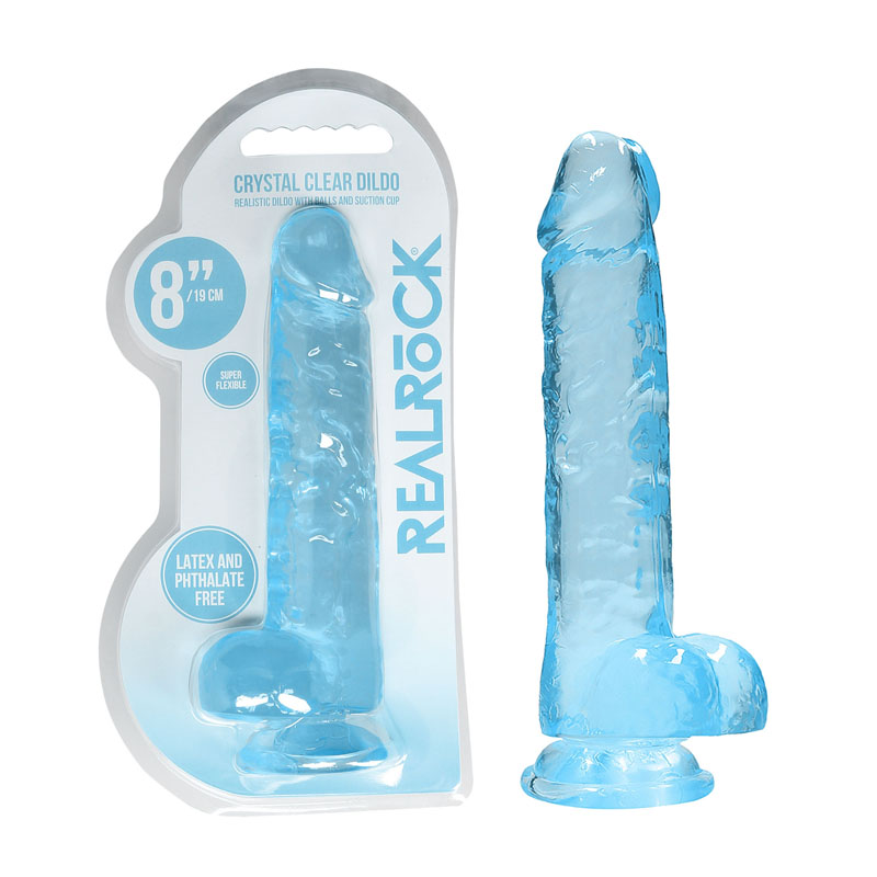 RealRock 8'' Realistic Dildo with Balls - Blue